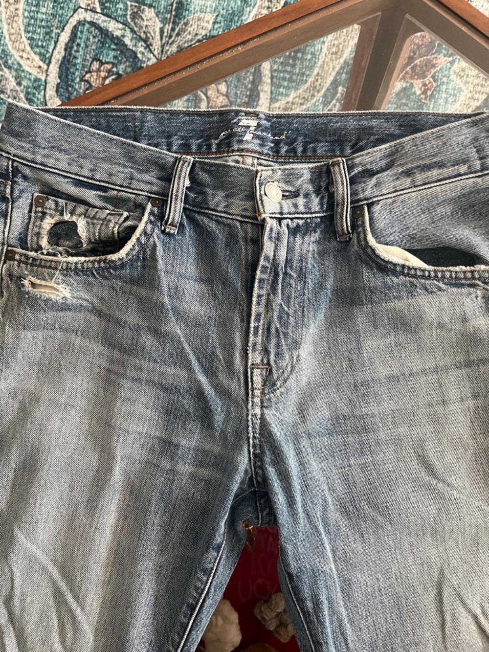 7 For All Mankind Light Blue Distressed Women's Jeans